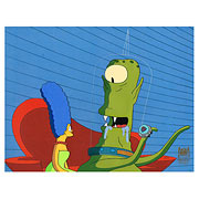 Simpsons Marge and Alien Original Animation Cel